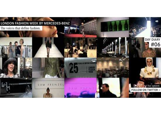 Mercedes London fashion week site screen shot